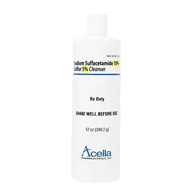 Acella Pharmaceuticals Sodium Sulfacetamide 10% Sulfur 5% Cleanser for acne and rosacea