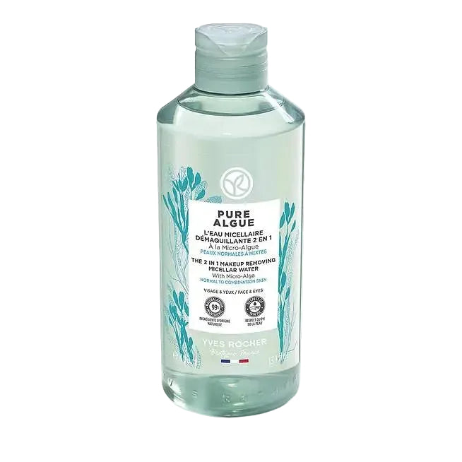 Yves Rocher 2 In 1 Makeup Removing Micellar Water with Tetraselmis Micro-Alga for normal to combination skin