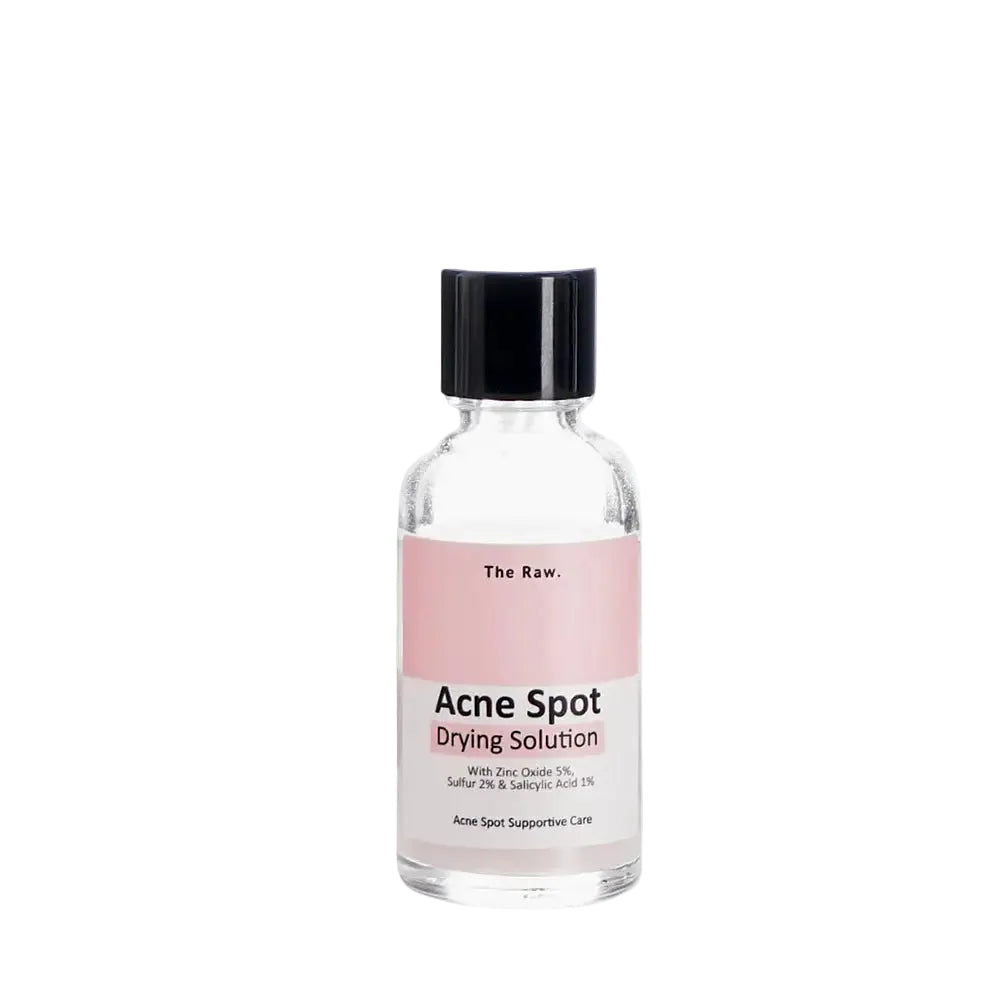 The Raw Acne Spot Drying Solution overnight treatment for pimples with zinc oxide sulfur and salicylic acid