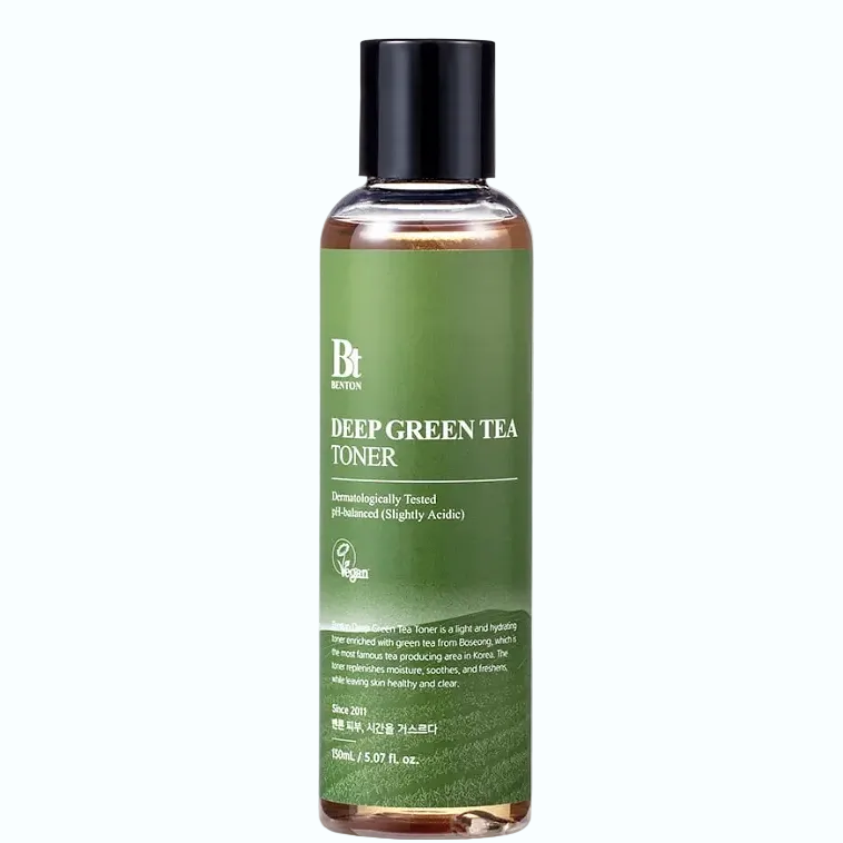 Benton Deep Green Tea Toner for hydration and soothing with green tea and centella