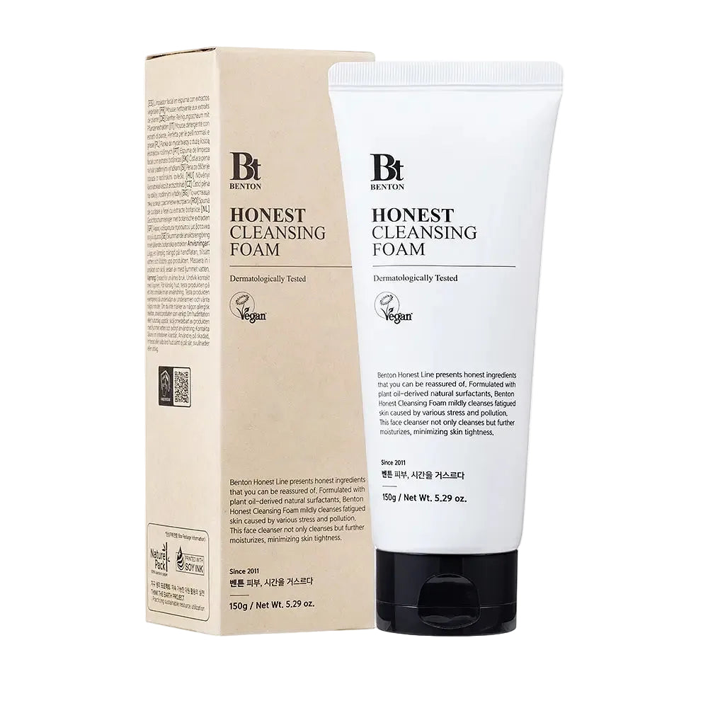 Benton Honest Cleansing Foam gentle hydrating face wash for all skin types with centella and ceramides