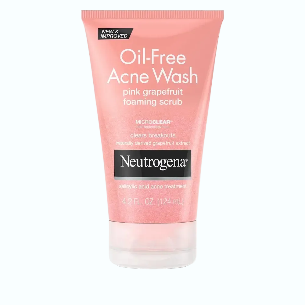 Neutrogena Oil-Free Acne Wash Pink Grapefruit Foaming Scrub for acne-prone skin with salicylic acid exfoliation