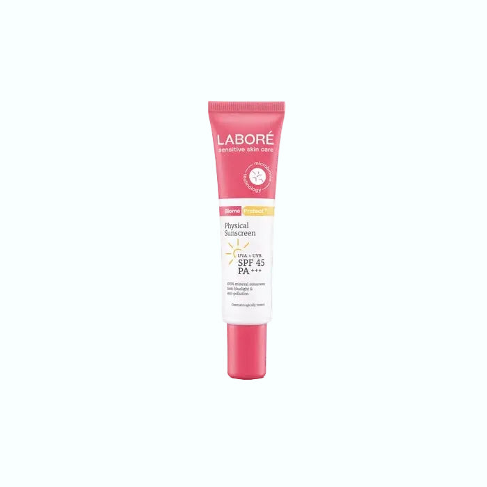 Labore BiomeProtect Physical Sunscreen SPF 45 with zinc oxide for sensitive skin protection