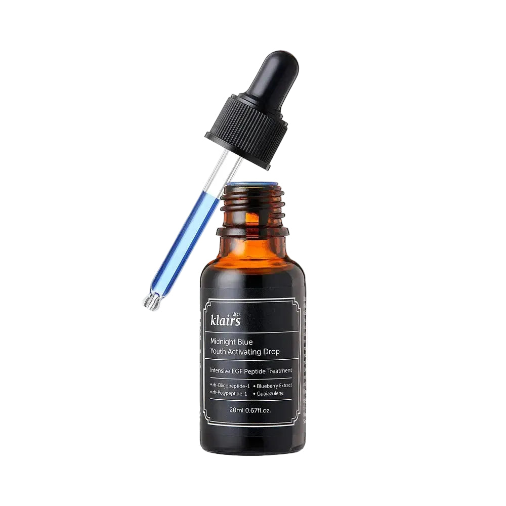 Dear, Klairs Midnight Blue Youth Activating Drop peptide night serum for anti-aging and sensitive skin
