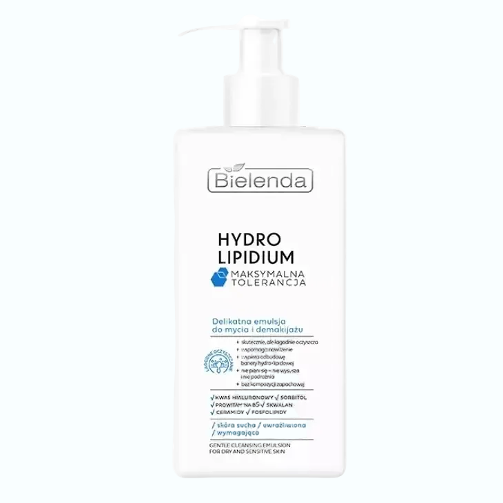 Bielenda Hydro Lipidium Cleansing Emulsion for sensitive and dry skin gentle makeup removal