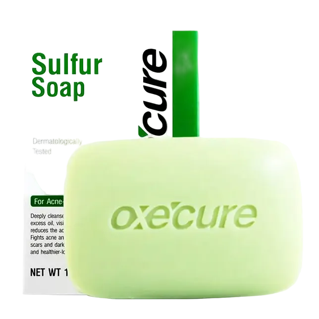 Oxecure Sulfur Soap with 2.5% sulfur for acne-prone skin and dark spot fading