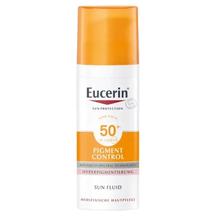 Eucerin Pigment Control Sun Fluid SPF 50+ for all skin types to prevent dark spots and hyperpigmentation
