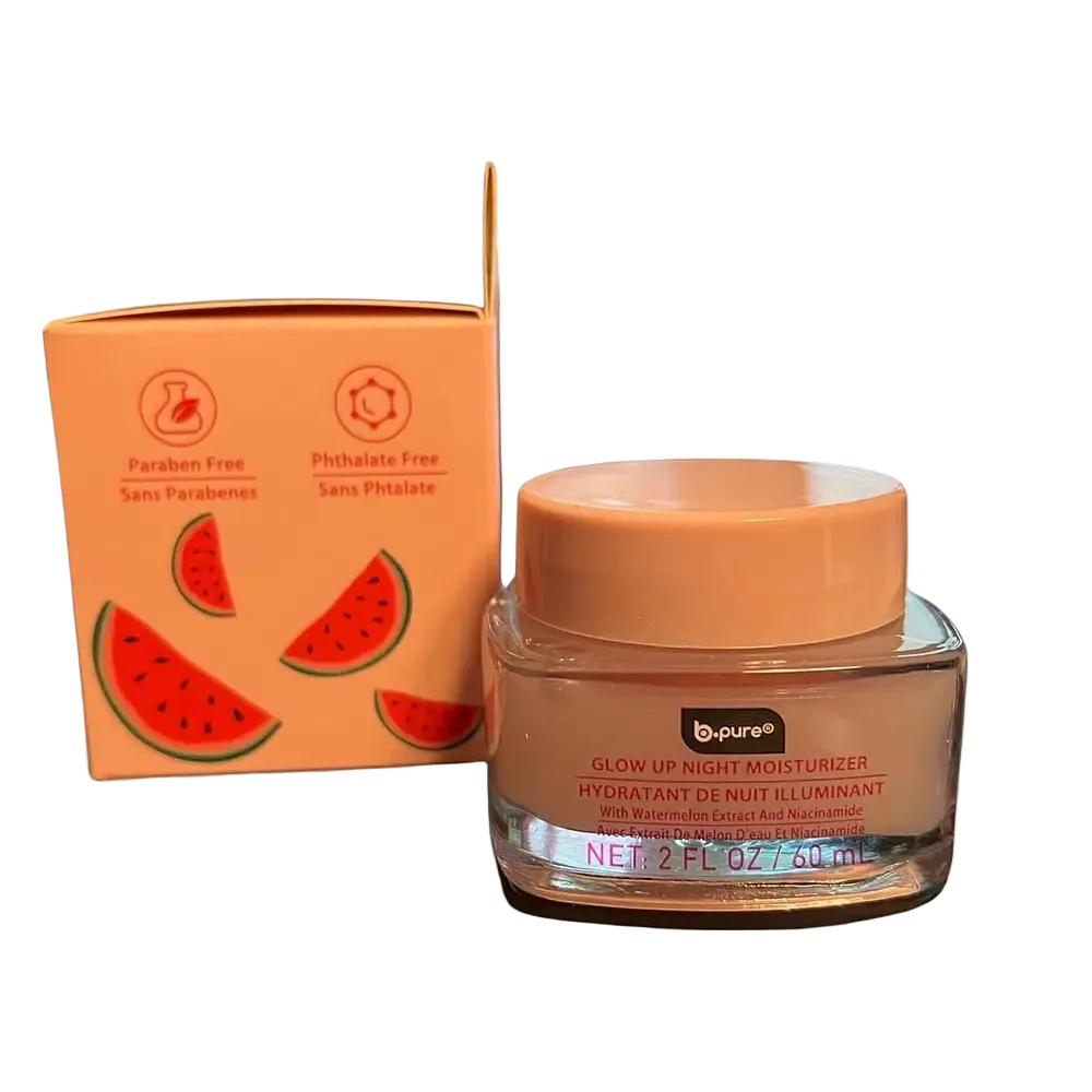 B-Pure Glow Up Night Moisturizer with Watermelon Extract and Niacinamide for hydration and brightening