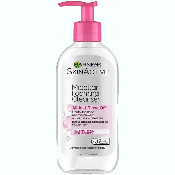 Garnier SkinActive Micellar Foaming Cleanser gentle gel face wash for makeup removal and cleansing