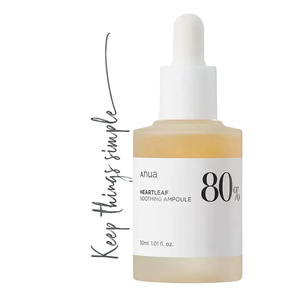 Anua Heartleaf 80% Soothing Ampoule with houttuynia cordata extract for sensitive and irritated skin