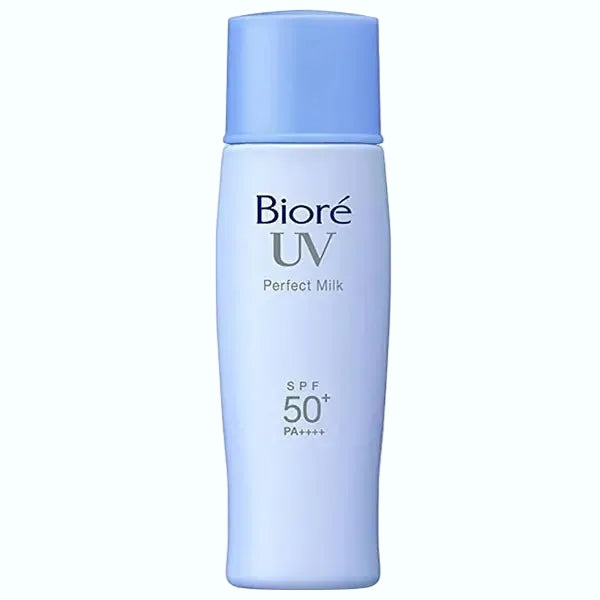 Biore Perfect Milk SPF 50+ PA++++ waterproof Japanese sunscreen for face and body