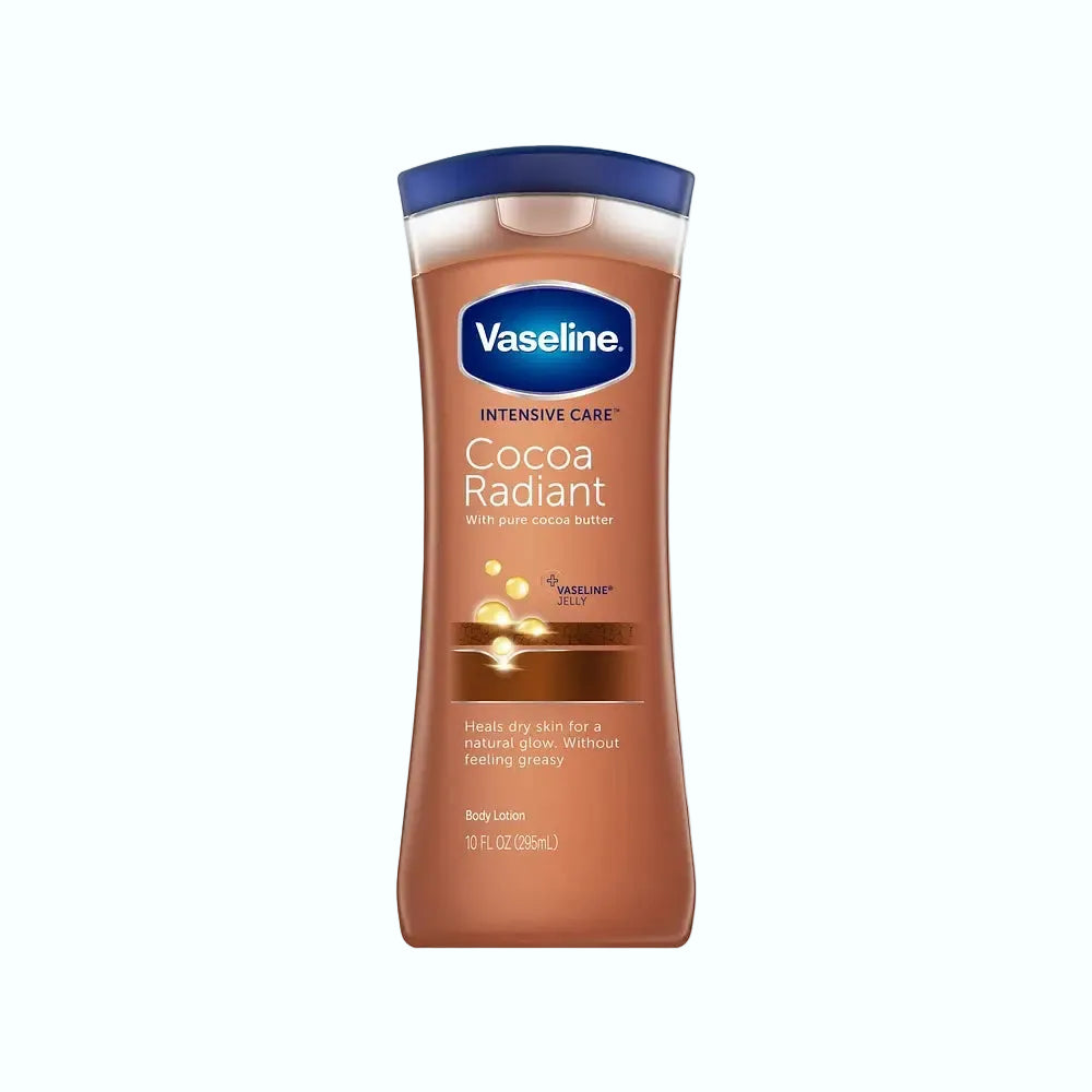 Vaseline Intensive Care Cocoa Radiant Lotion with cocoa butter for dry skin hydration and radiance