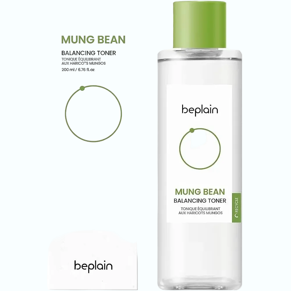 Beplain Mung Bean Balancing Toner with PHA for pore refining and gentle exfoliation