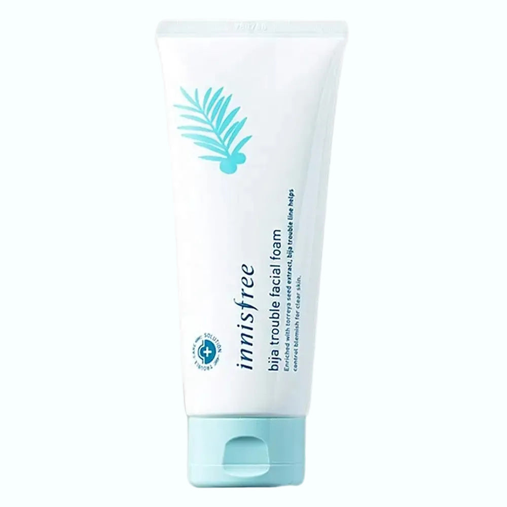 Innisfree Bija Trouble Facial Foam for acne-prone skin with salicylic acid and bija seed oil