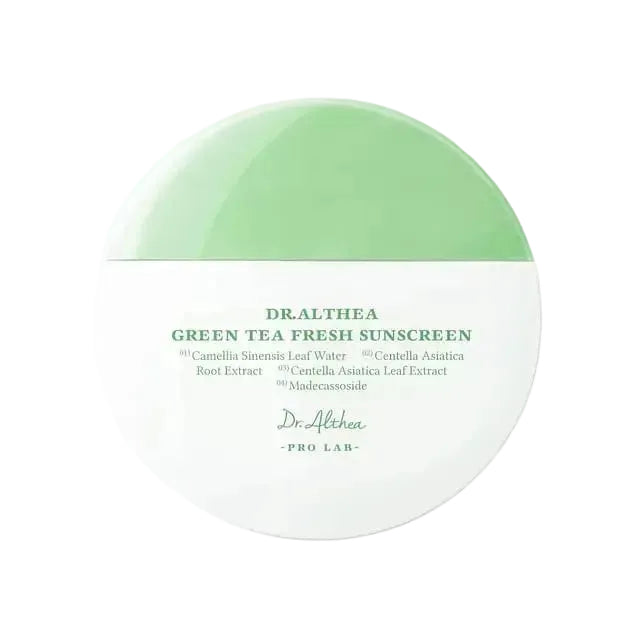 Dr. Althea Green Tea Fresh Sunscreen SPF 50+ with centella and green tea for sensitive skin protection