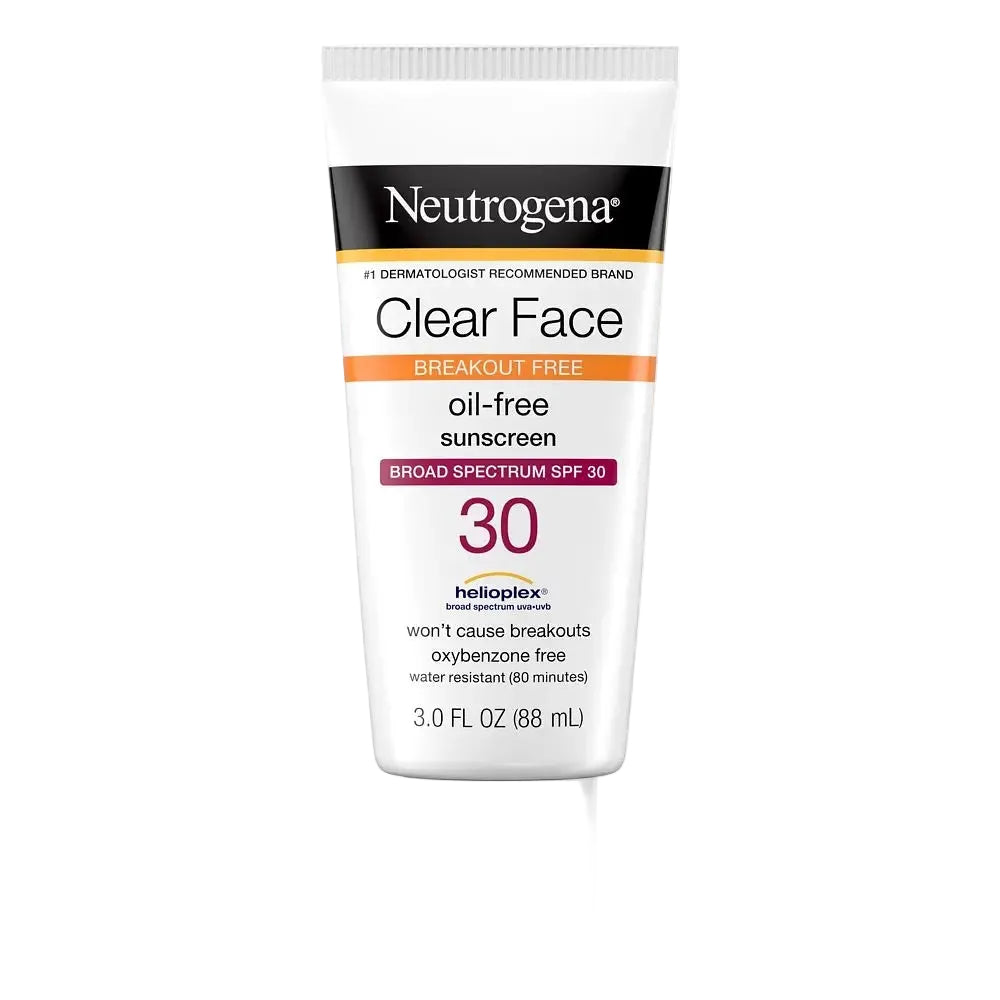 Neutrogena Clear Face Oil-Free Sunscreen SPF 30 for acne-prone and oily skin
