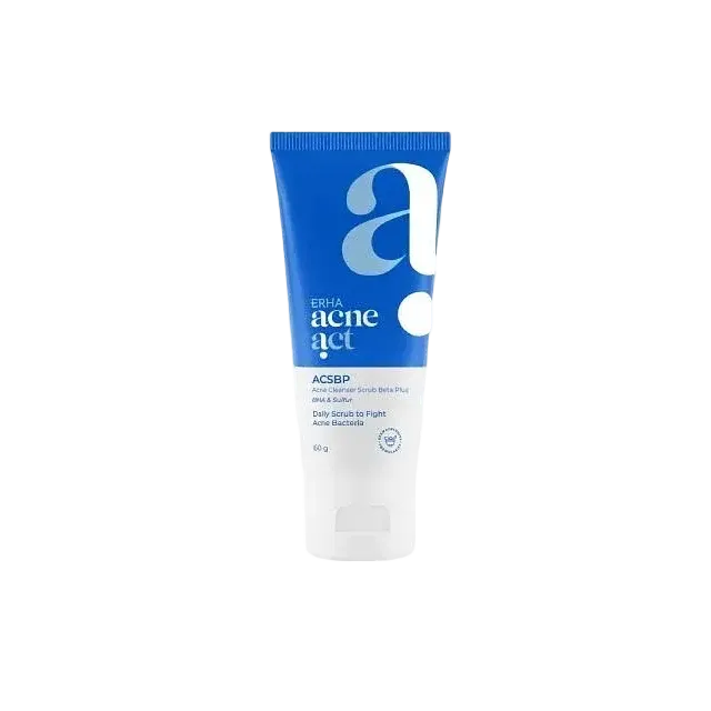 ERHA Acne Cleanser Scrub Beta Plus with BHA and Sulfur for acne-prone and oily skin