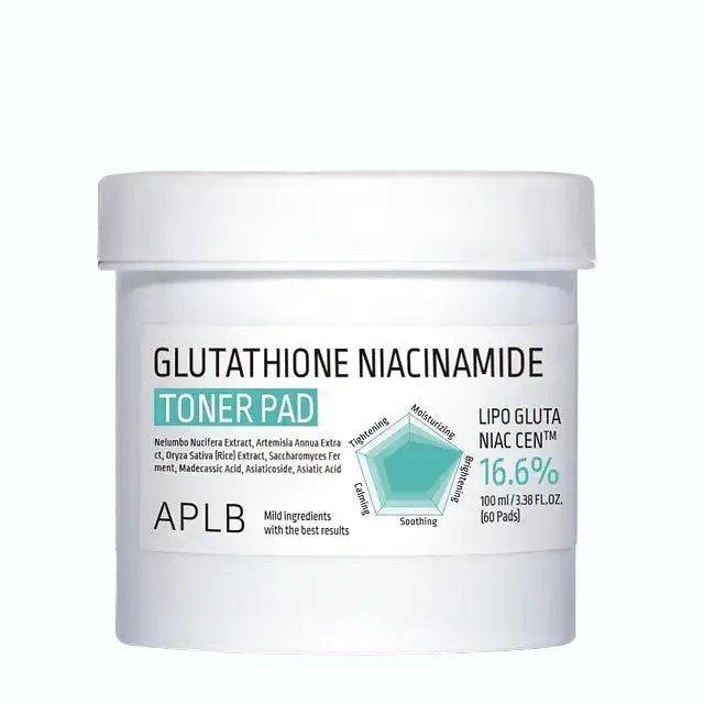 APLB Glutathione Niacinamide Toner Pad for brightening and skin tone evening