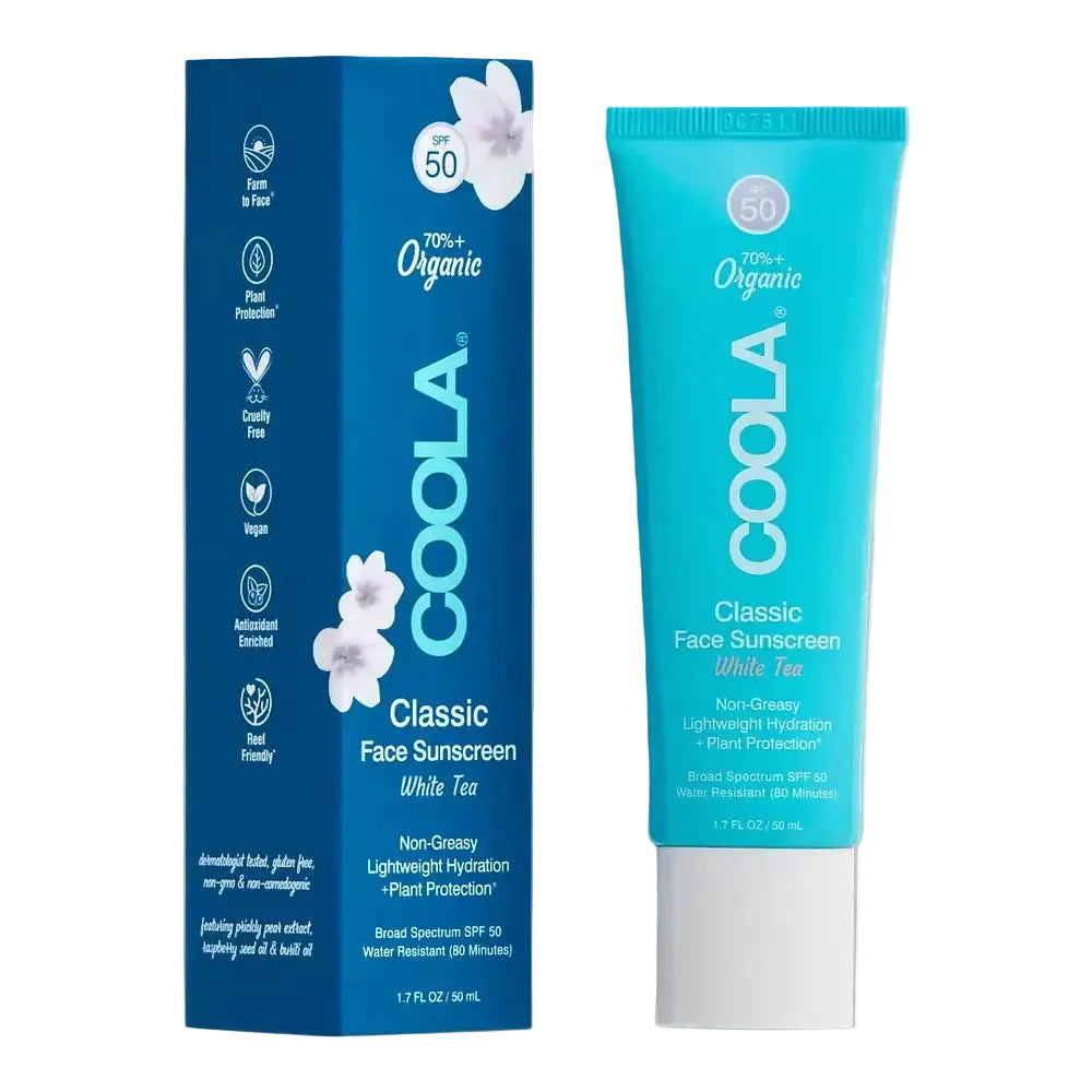 COOLA Classic Face Organic Sunscreen SPF 50 with broad spectrum UVA/UVB protection for daily use