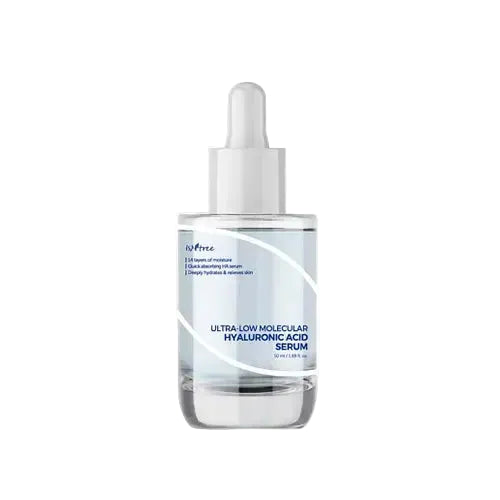 Isntree Ultra-Low Molecular Hyaluronic Acid Serum with 14 types of HA for deep hydration and plumping