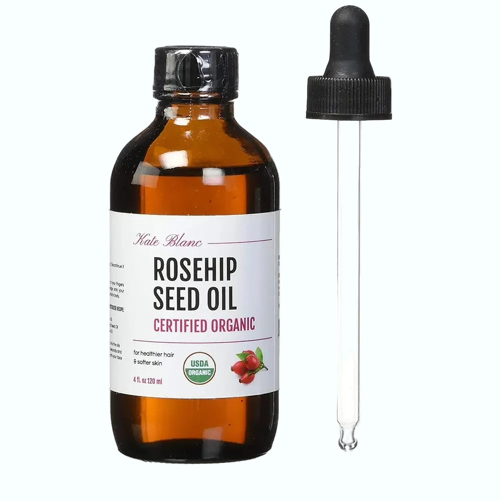Kate Blanc USDA Organic Rosehip Seed Oil for hydration, anti-aging, and brightening