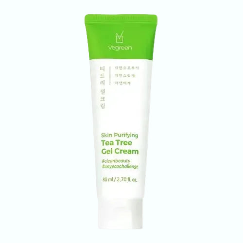 Vegreen Skin Purifying Tea Tree Gel Cream with 78% tea tree extract for acne-prone and oily skin