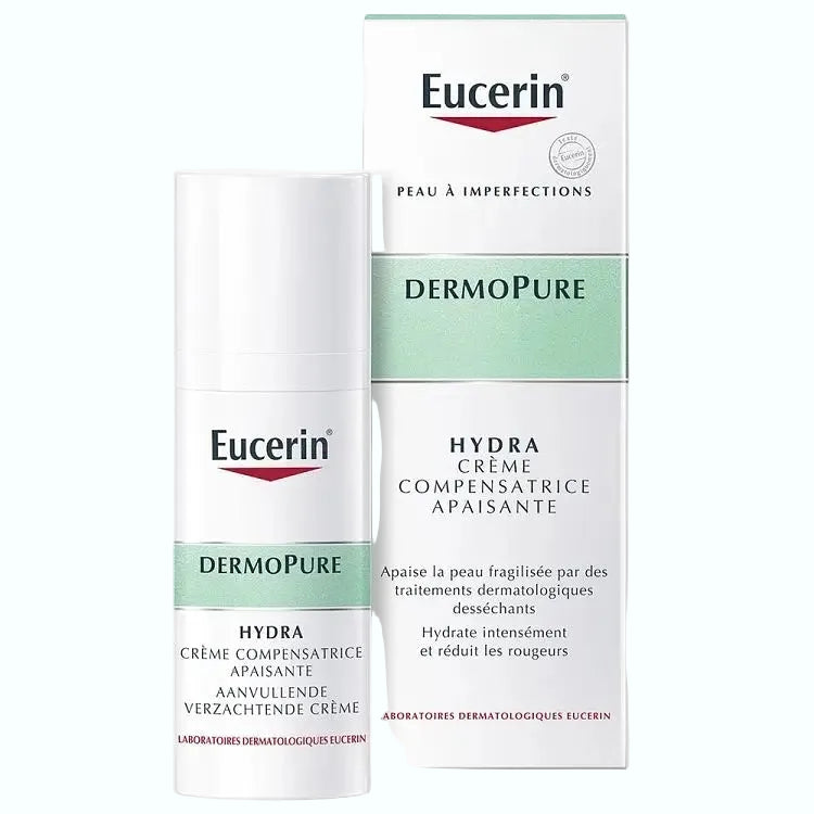 Eucerin Dermo Pure Hydra Creme moisturizer for acne-prone skin with soothing hydration