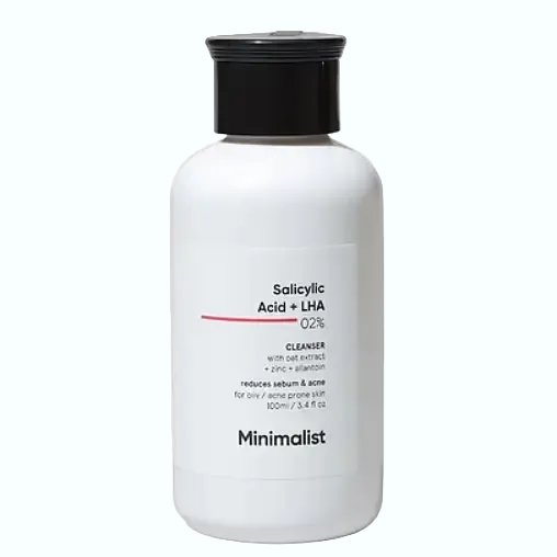 Minimalist Salicylic Acid + LHA 02% Cleanser for acne-prone skin and pore cleansing