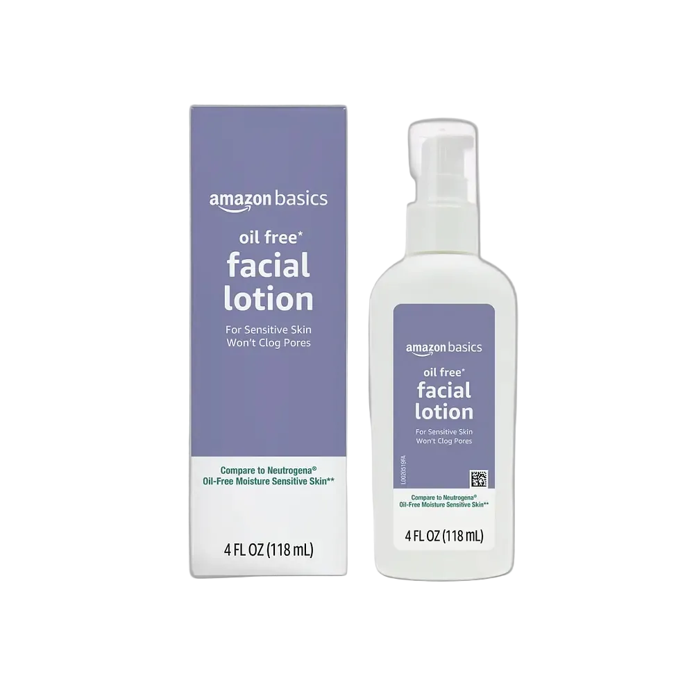 Amazon Basics Oil Free Facial Lotion fragrance-free moisturizer for sensitive skin