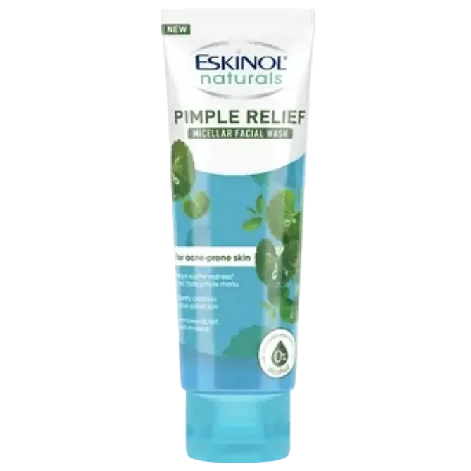 Eskinol Naturals Micellar Facial Wash with Cica and Green Tea for acne-prone skin and pimple relief