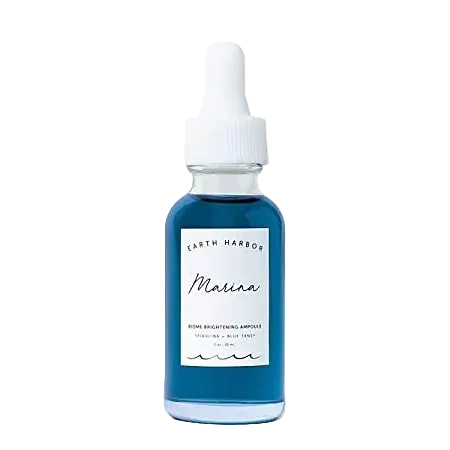 Earth Harbor Marina Biome Brightening Ampoule with spirulina and blue tansy for radiant, balanced skin