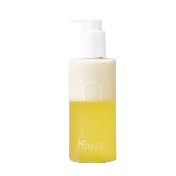 Hamel Double Shot Oil to Foam Cleanser for gentle makeup removal and deep cleansing