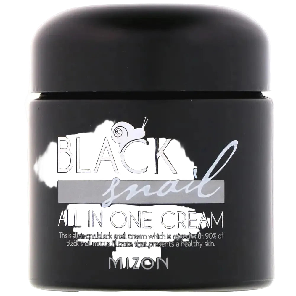Mizon Black Snail All In One Cream with 90% snail mucin for hydration, brightening and anti-aging