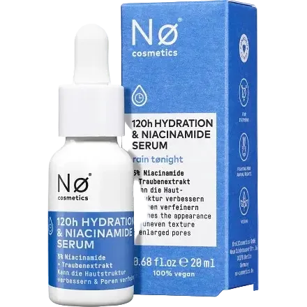 Nø Cosmetics 120h Hydration Niacinamide Serum for barrier strengthening and hydration with 5% niacinamide
