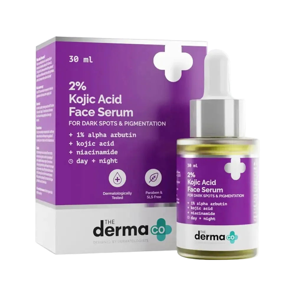 The Derma Co 2% Kojic Acid Face Serum with Alpha Arbutin and Niacinamide for dark spots and pigmentation