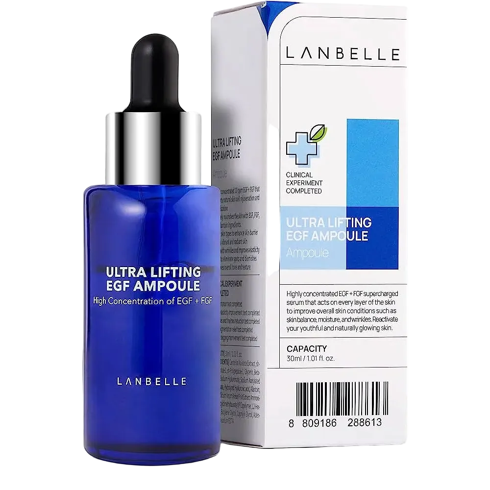 Lanbelle Ultra Lifting EGF Ampoule with peptides and hyaluronic acid for anti-aging and wrinkle reduction