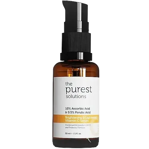 The Purest Solutions Brightening Vitamin C Serum 10% Ascorbic Acid 0.5% Ferulic Acid for dark spots and radiance