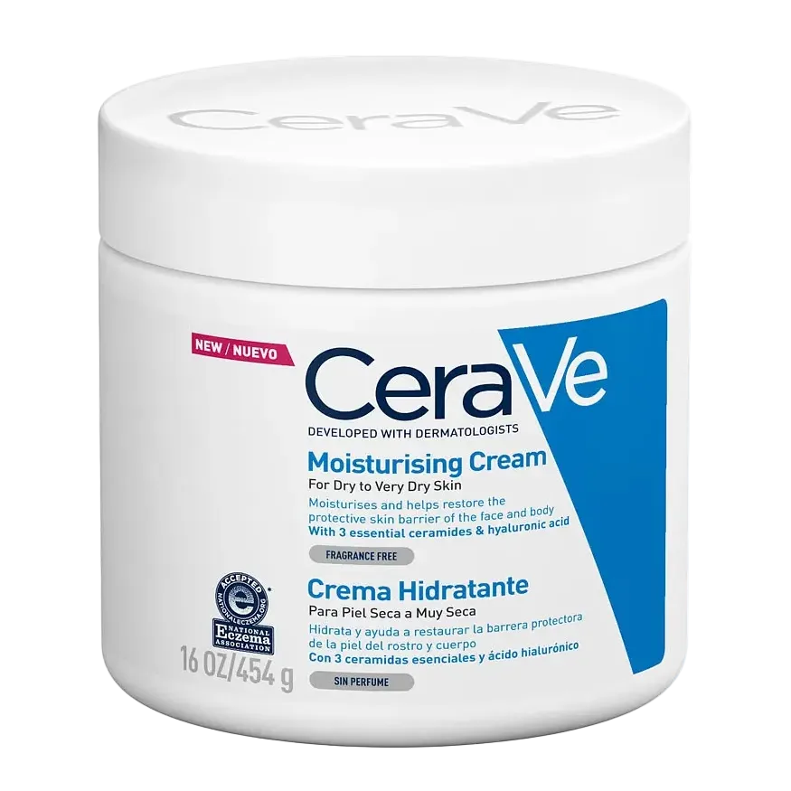CeraVe Moisturising Cream for dry skin with ceramides and hyaluronic acid for 24-hour hydration