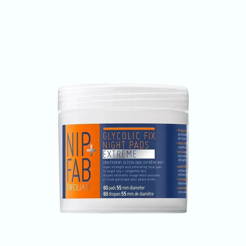 Nip + Fab Glycolic Fix Night Pads Extreme with 5% glycolic acid for exfoliation and brightening