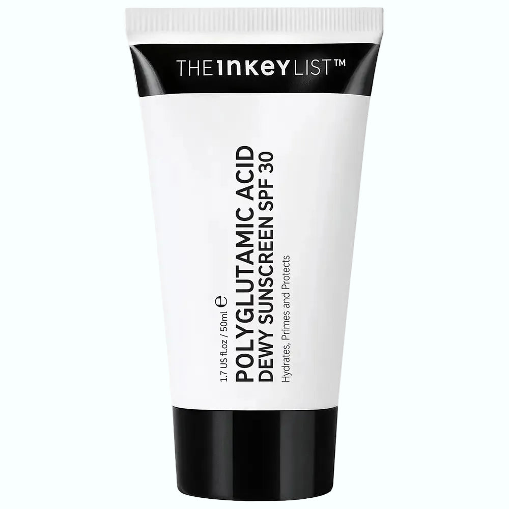 The INKEY List Polyglutamic Acid Dewy Sunscreen SPF 30 for hydration and UV protection with a dewy finish
