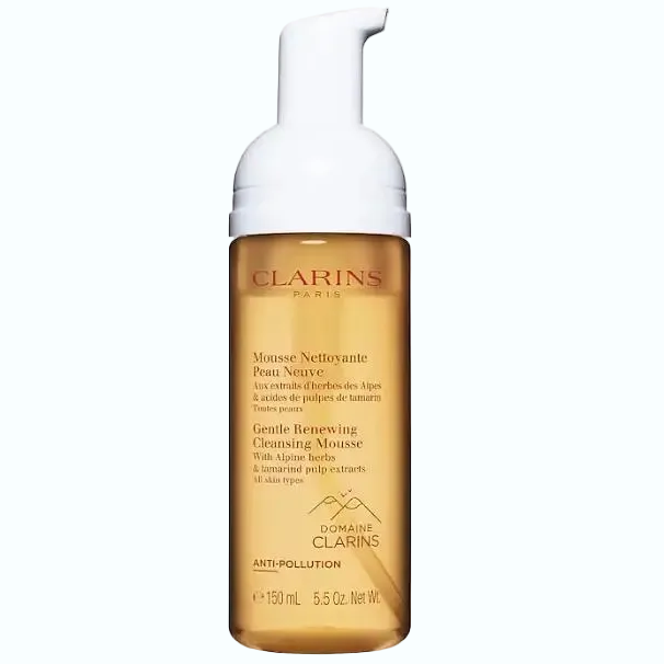 Clarins Gentle Renewing Cleansing Mousse for gentle cleansing and removing makeup