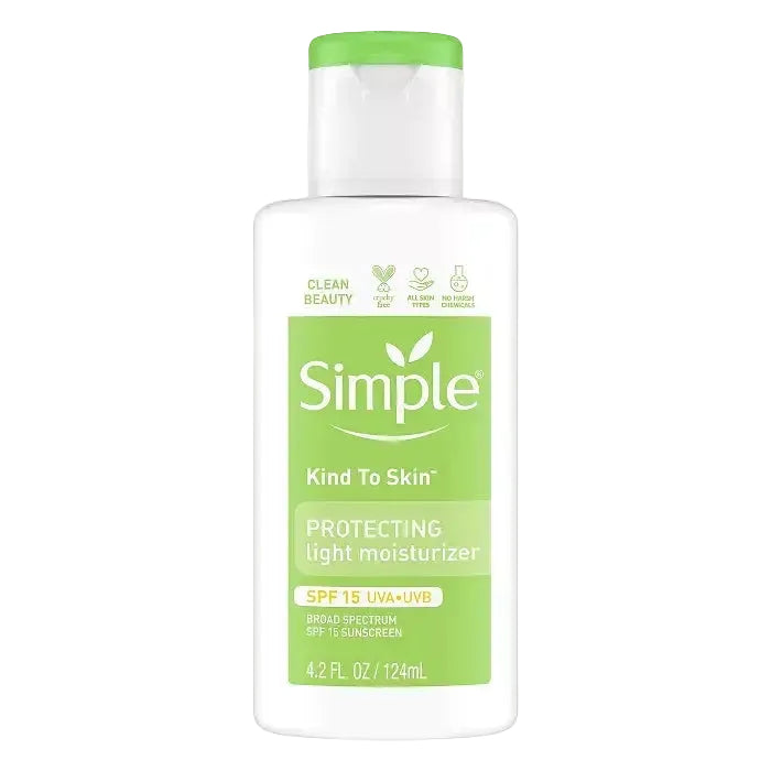 Simple Skincare Protecting Light Moisturizer SPF 15 for sensitive skin daily hydration and sun protection