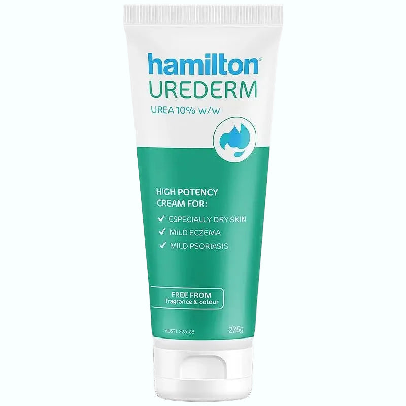 Hamilton Urederm Cream with 10% urea for dry skin, eczema, and psoriasis relief