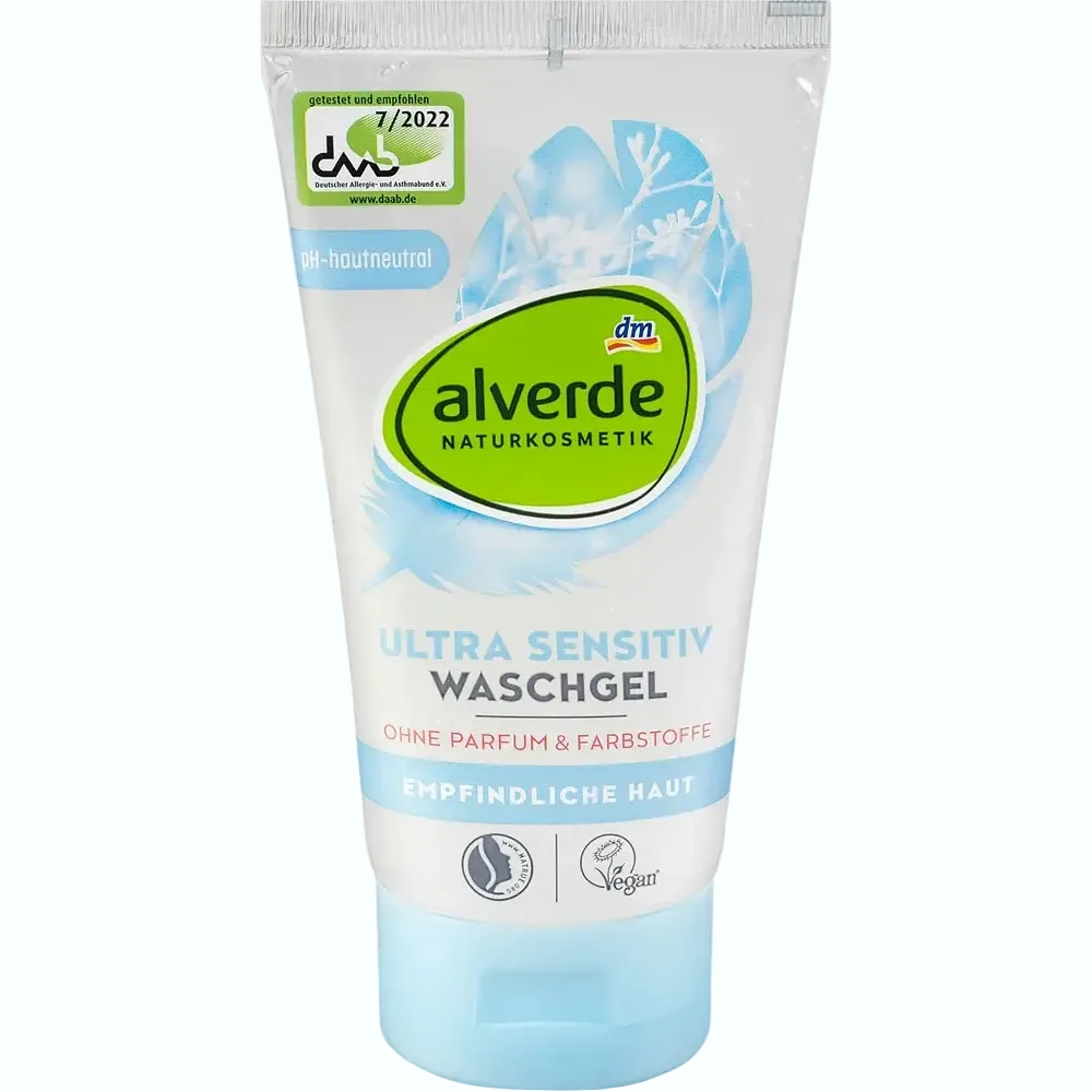 Alverde Ultra Sensitiv Waschgel gentle face wash for sensitive skin, fragrance-free and pH-balanced