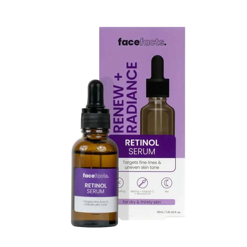 Face Facts Retinol Facial Serum anti-aging night serum with Vitamin C and Glycerin for fine lines