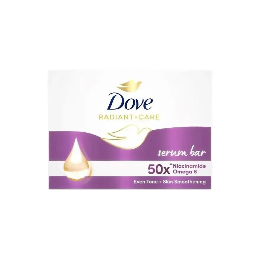 Dove Radiant+Care Serum Bar with Niacinamide and Omega 6 for brightening and even skin tone
