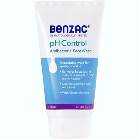 Benzac pH Control Antibacterial Facial Wash for acne-prone skin with niacinamide and zinc gluconate