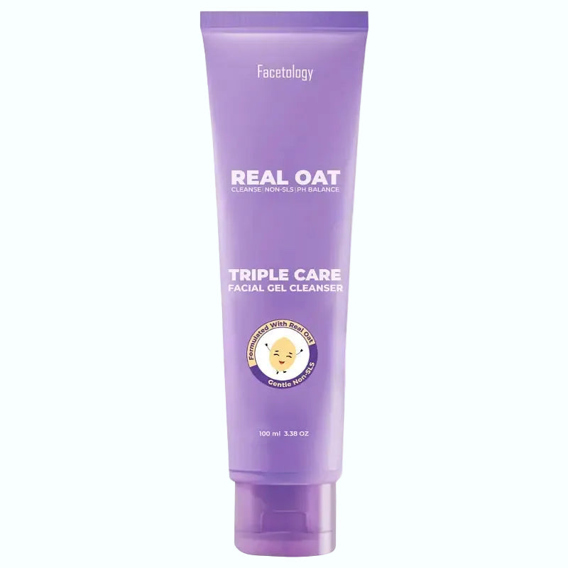 Facetology Triple Care Facial Gel Cleanser low pH gentle cleanser with oat for sensitive and acne-prone skin