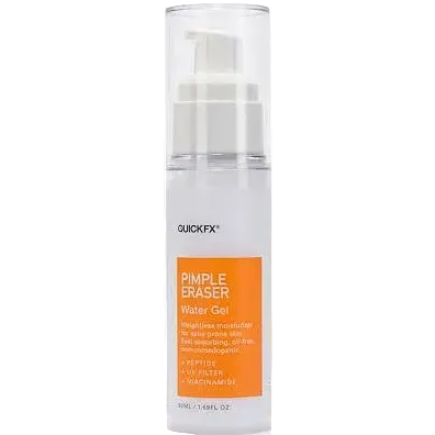 Quickfx Pimple Eraser Water Gel lightweight moisturizer for acne-prone skin with niacinamide and peptides