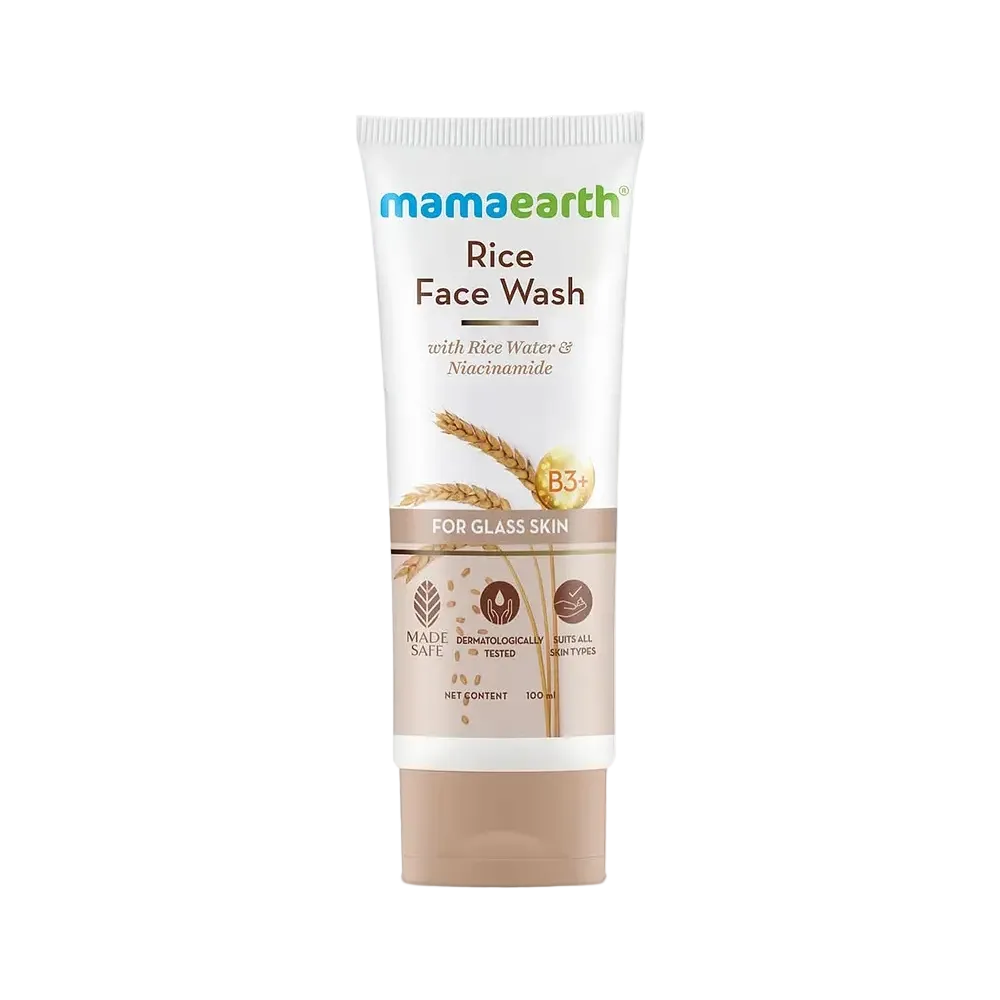 Mamaearth Rice Face Wash with Rice Water & Niacinamide for brightenin and hydrating glass skin